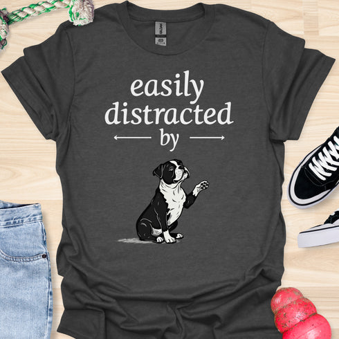 Easily distracted by bulldogs - V10 - Cute Sitting Paw T-Shirt